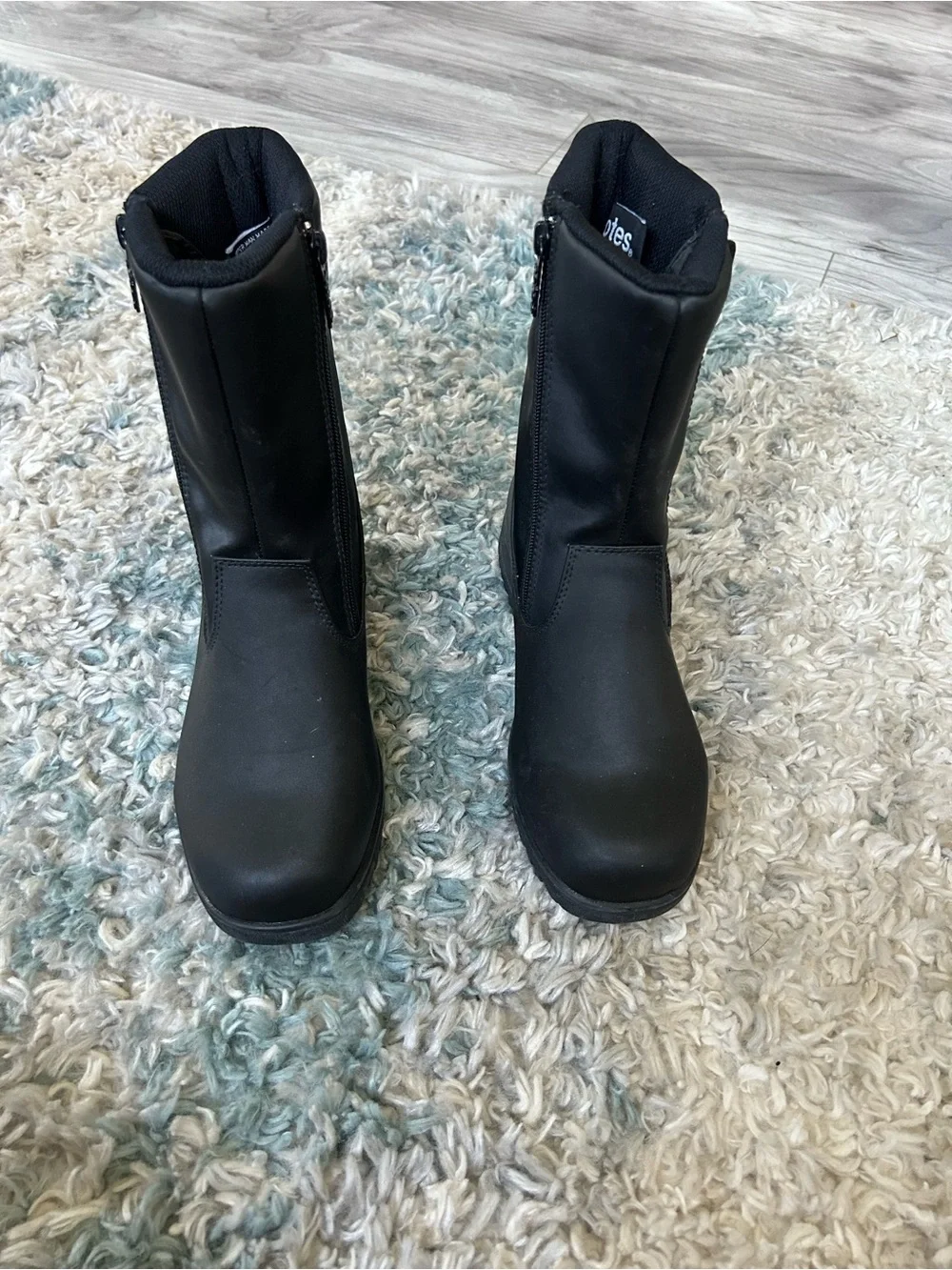 Totes Gina Waterproof Black Women's Insulated Rain Boots with Side Zippers
